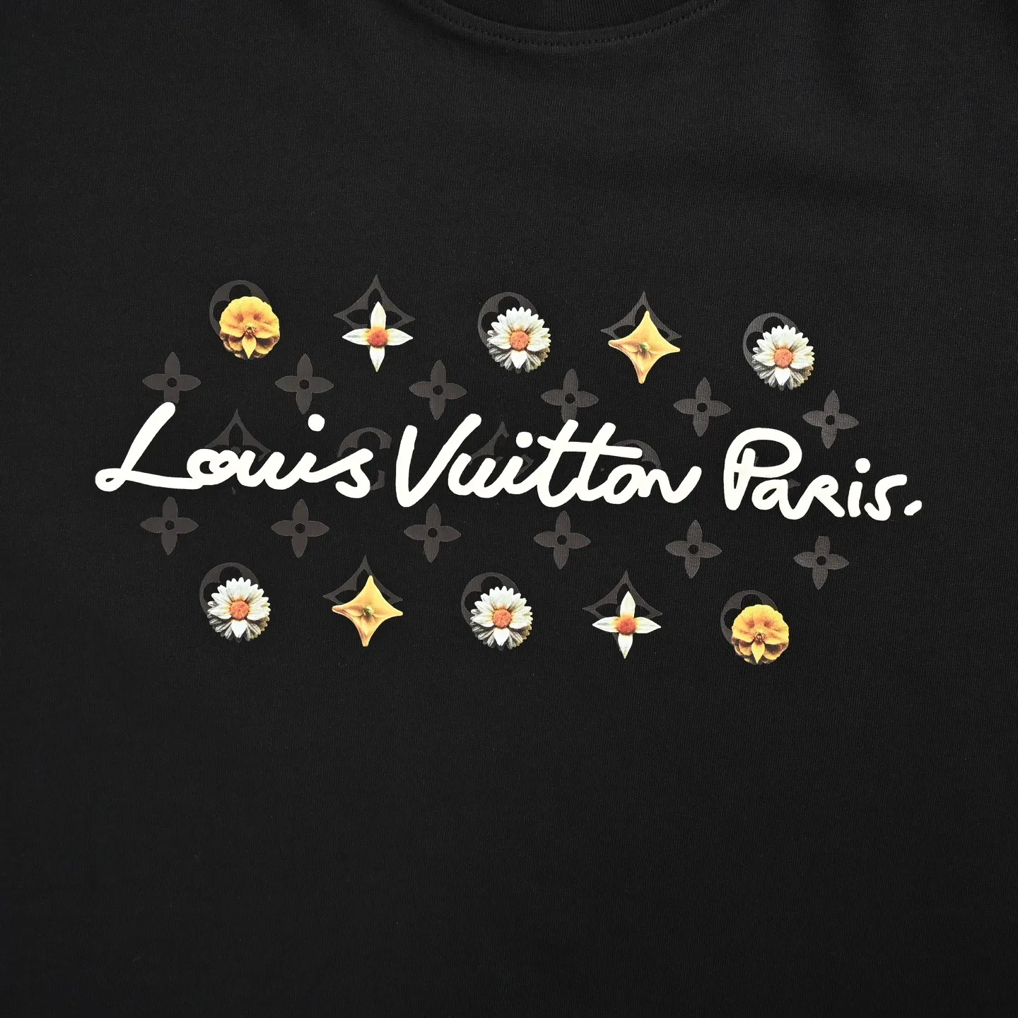 Louis Vuitton/Louis Vuitton 26ss daisy letter print short sleeves